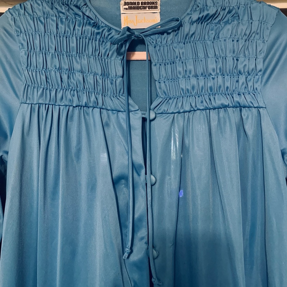 Vtg DONALD BROOKS by MAIDENFORM Button Frnt Robe S
